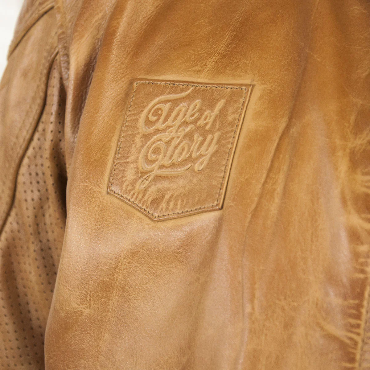 Blouson cuir moto Rogue camel – Image 4