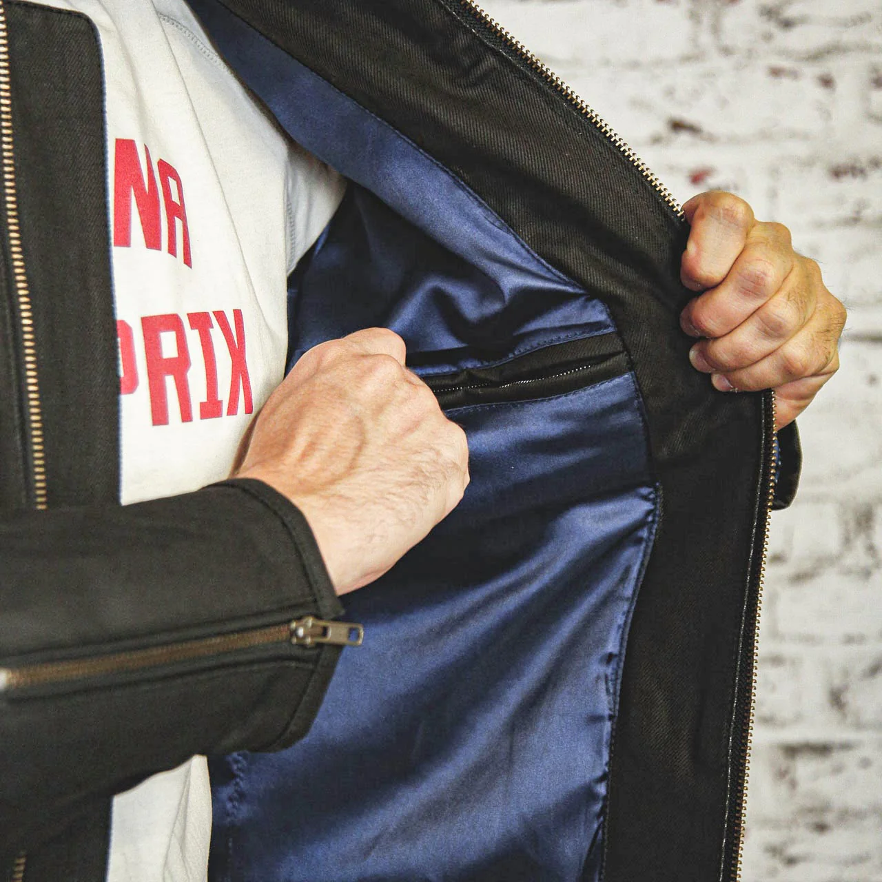 Veste Worker CE Coated Denim Jacket Black – Image 6