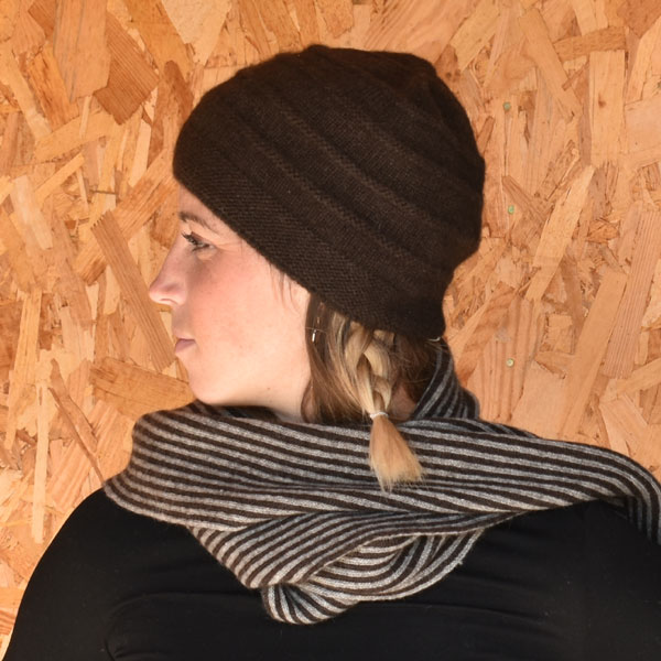 Echarpe bicolore en laine de yack – Image 3