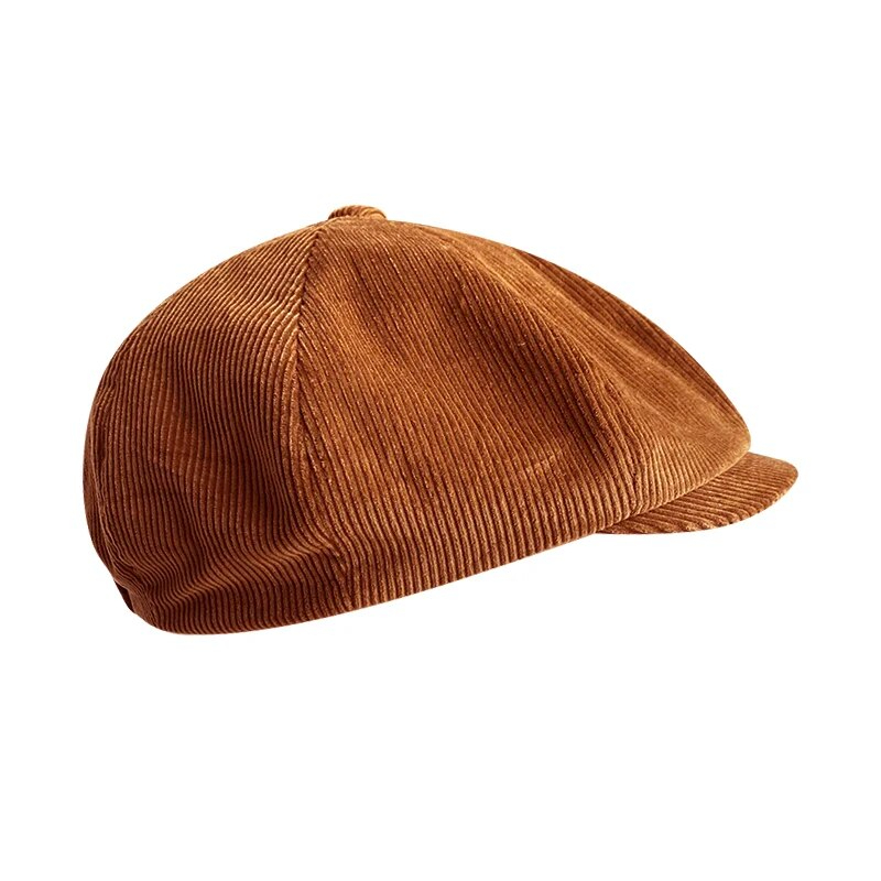 Casquette Gavroche Homme Marron en Velours Côtelé – Image 2