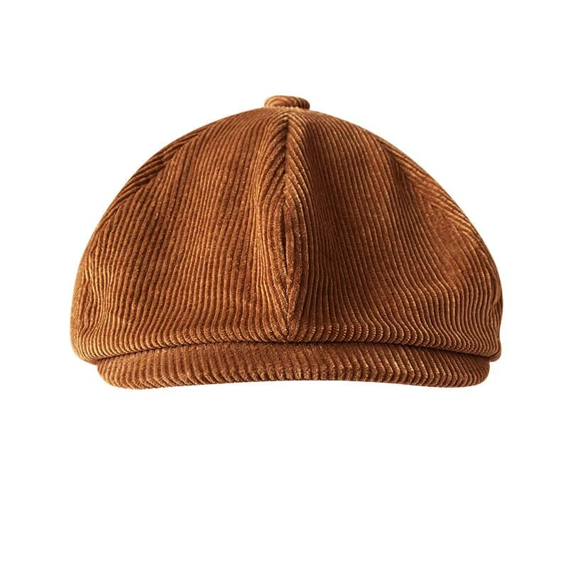 Casquette Gavroche Homme Marron en Velours Côtelé – Image 3