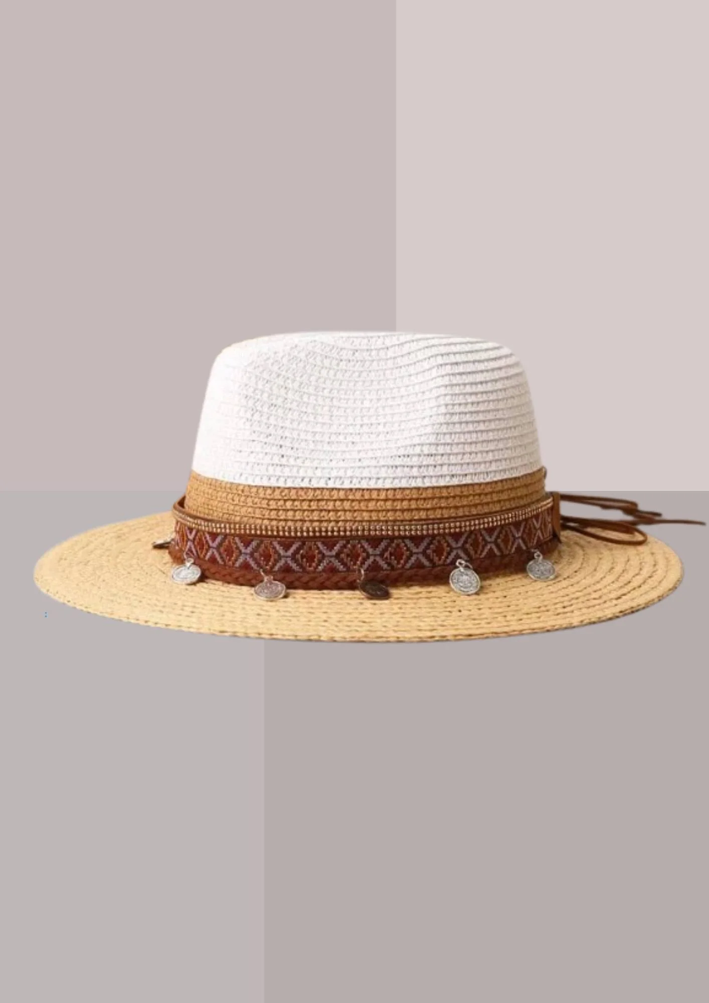 CHAPEAU AMERINDIEN EN PAILLE