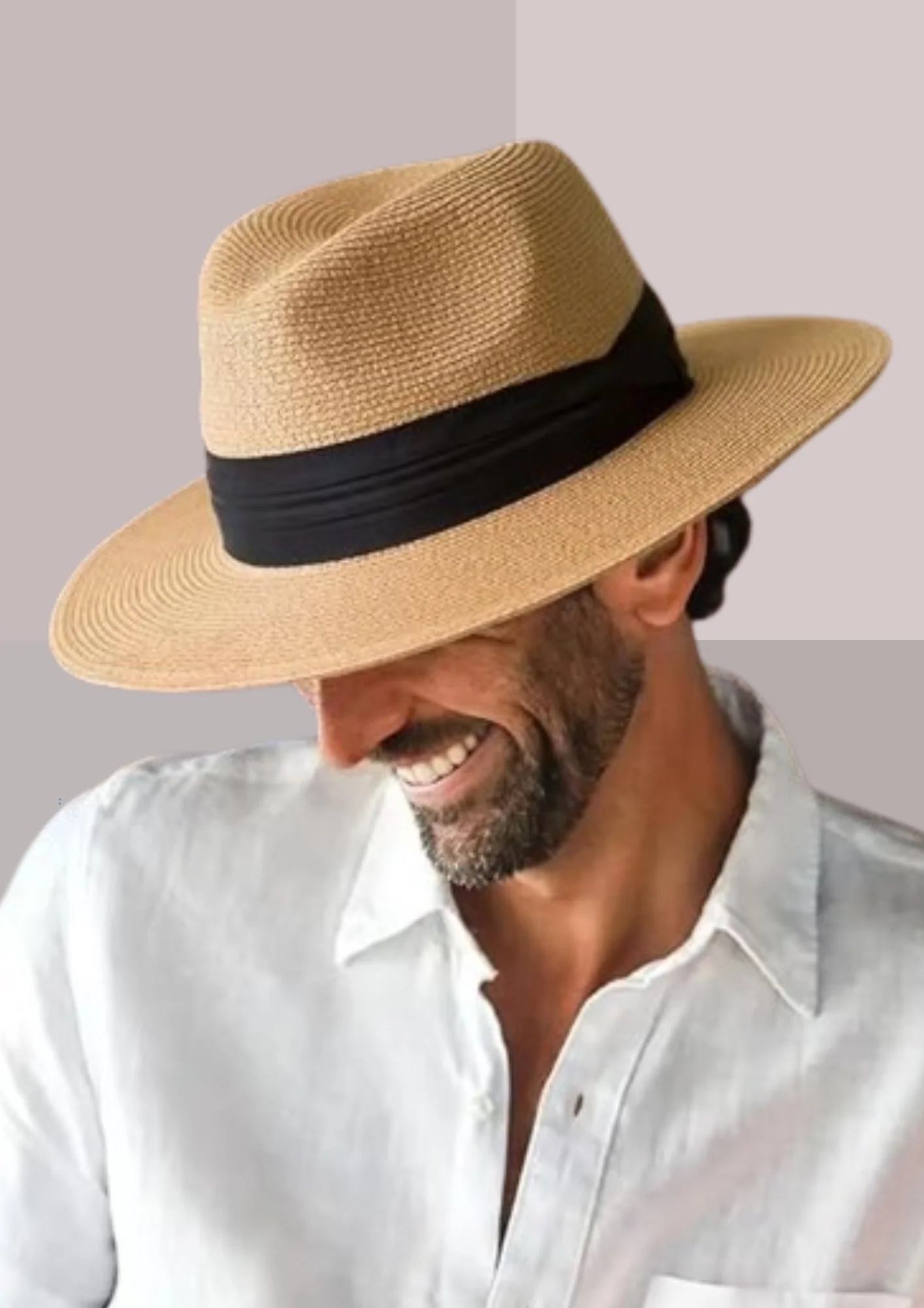 CHAPEAU DE PAILLE POUR HOMME OU FEMME - CAMEL