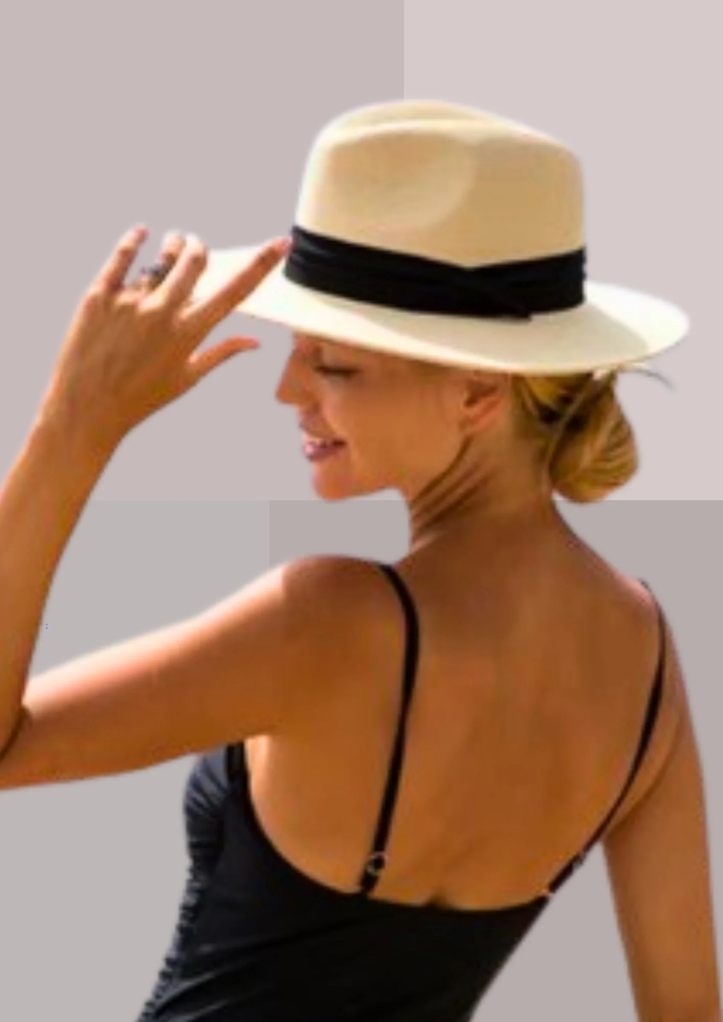CHAPEAU DE PAILLE POUR HOMME OU FEMME - CREME – Image 2