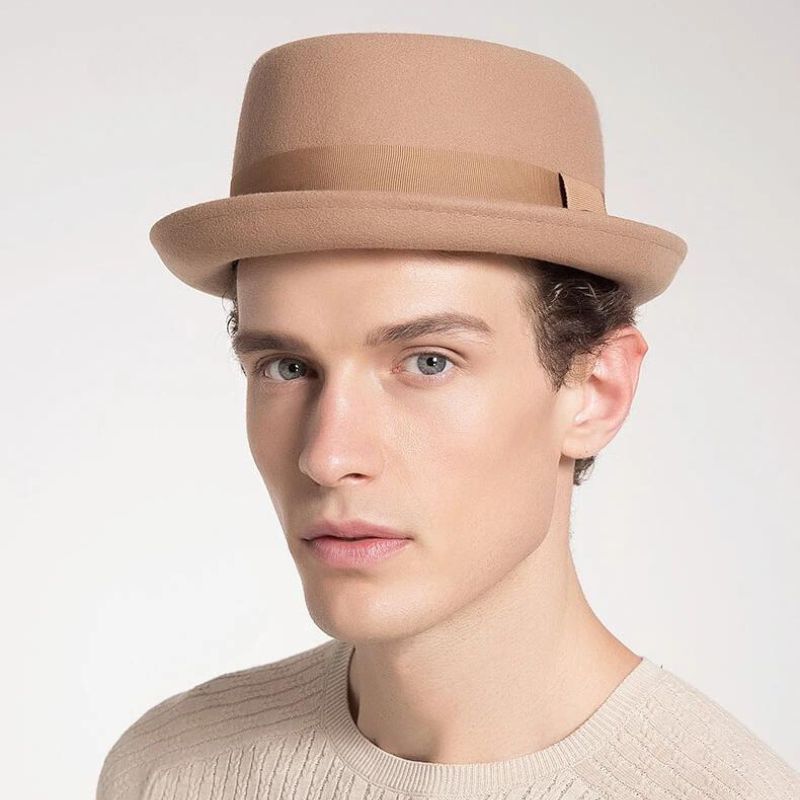 Chapeau Juif Beige Vintage pour Homme – Image 2