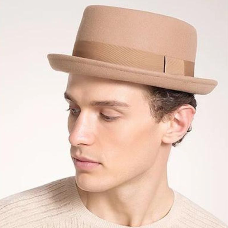 Chapeau Juif Beige Vintage pour Homme – Image 3
