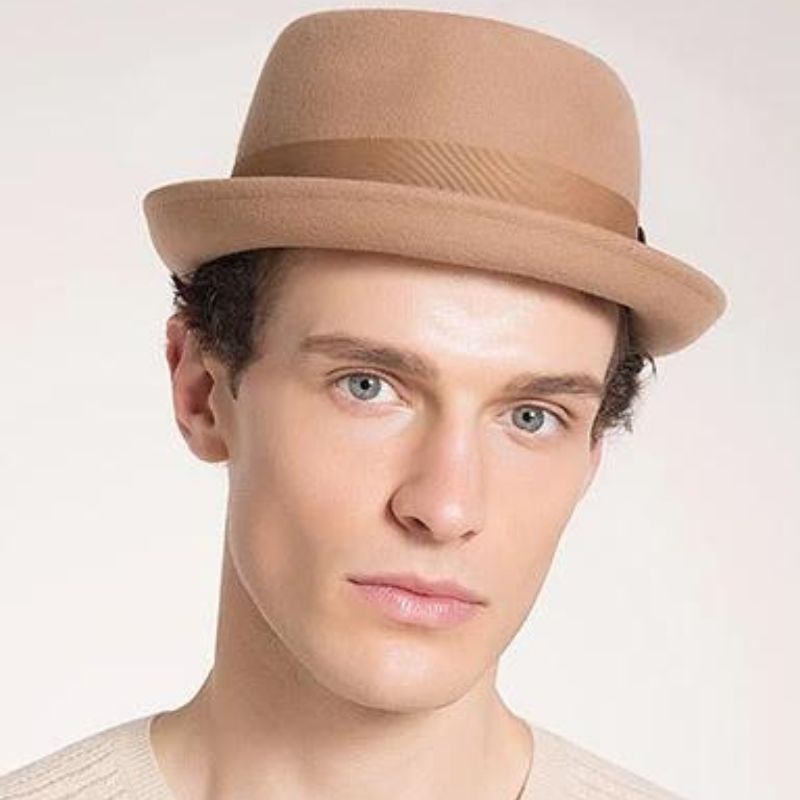 Chapeau Juif Beige Vintage pour Homme