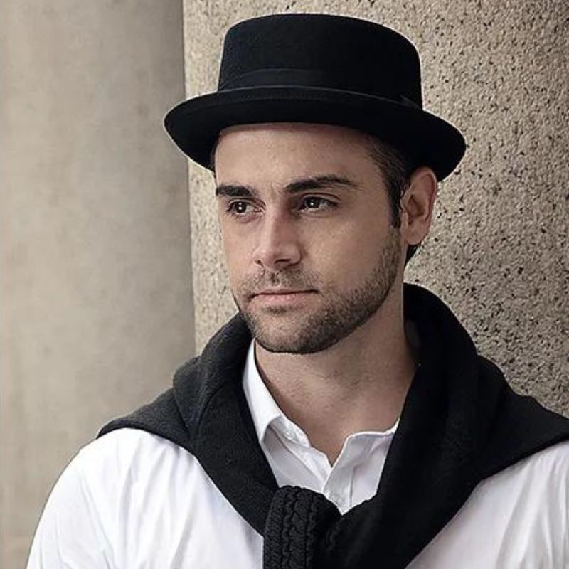 Chapeau Juif Noir Vintage pour Homme – Image 4