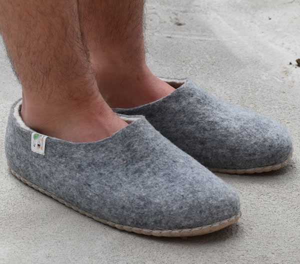 Chaussons gris en laine de mouton – Image 6