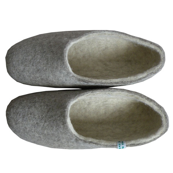 Chaussons gris en laine de mouton – Image 4