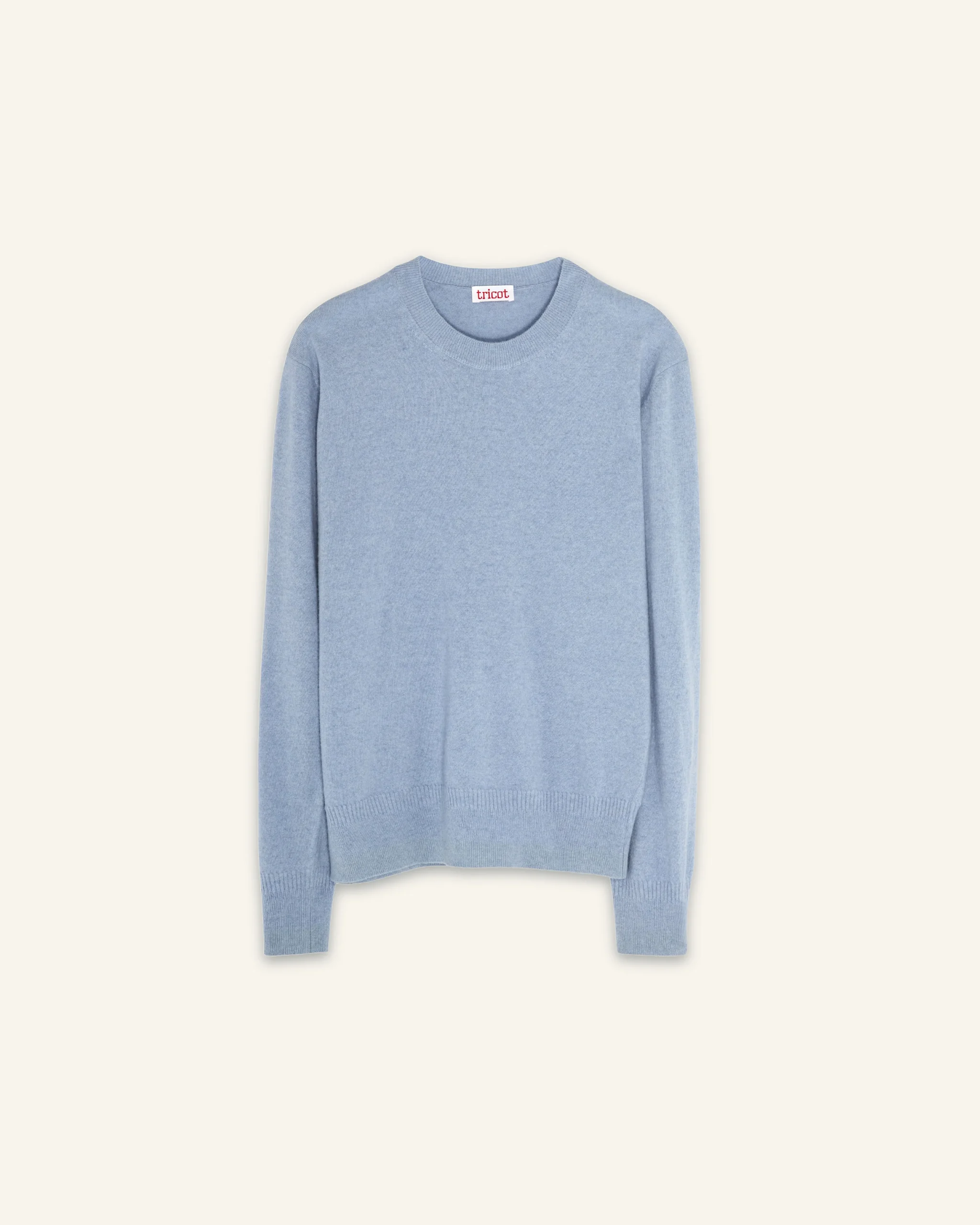 Sky blue cashmere crewneck for men – Image 3