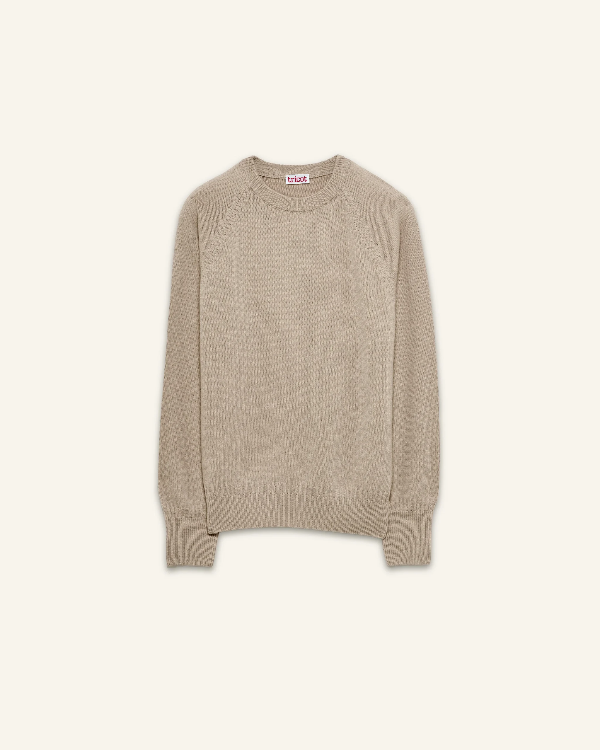 Men's Sand cashmere crewneck – Image 3