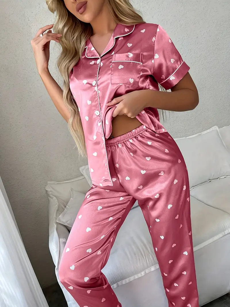 Pyjama Satin Rose Noel Femme – Image 2