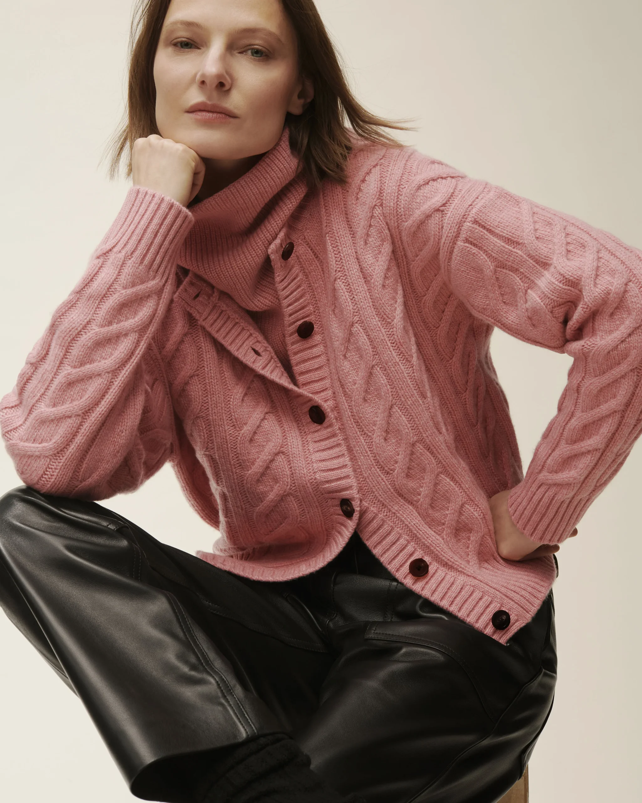 Cardigan maxi torsades