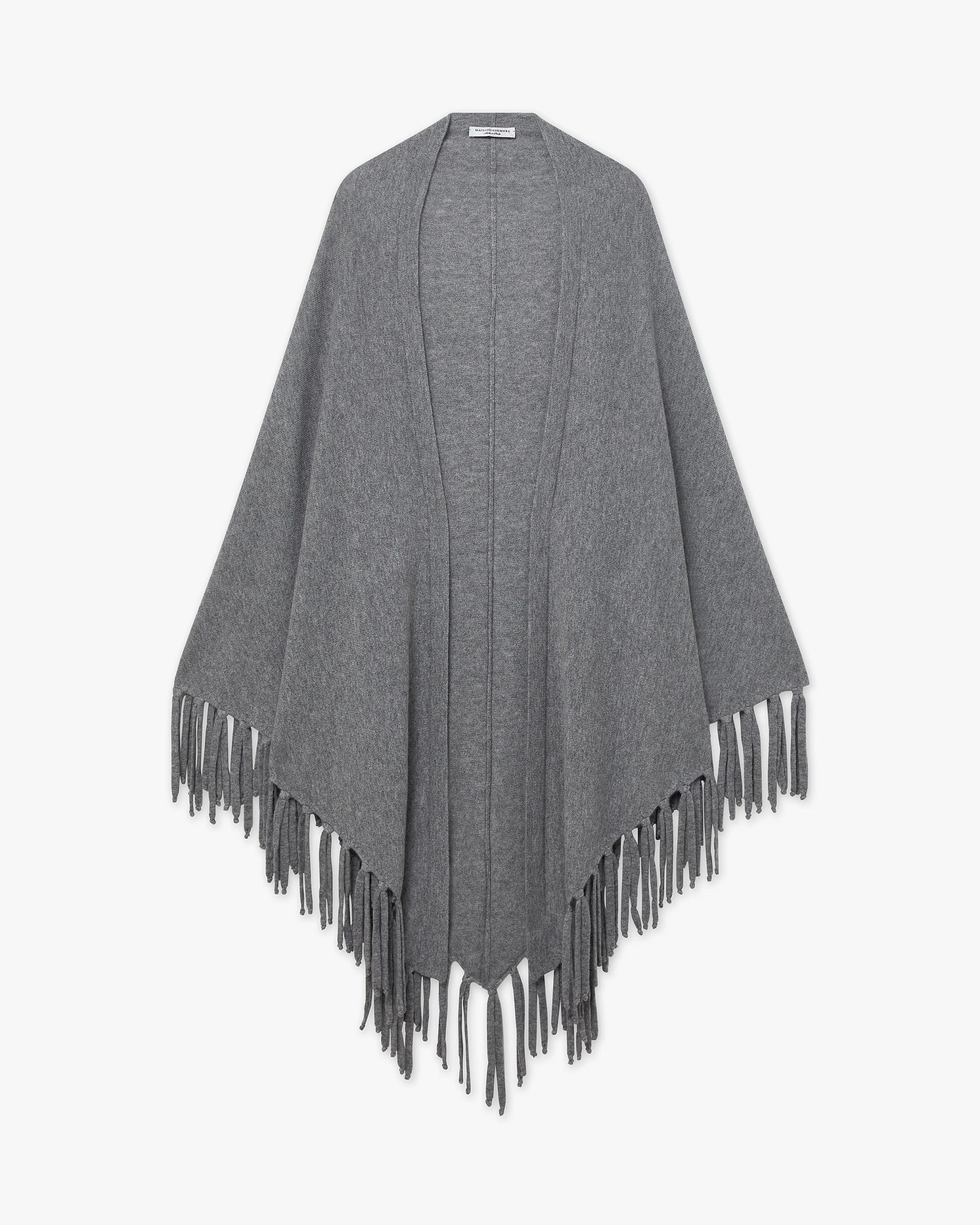 Fringed Wrap - Medium Grey – Image 5