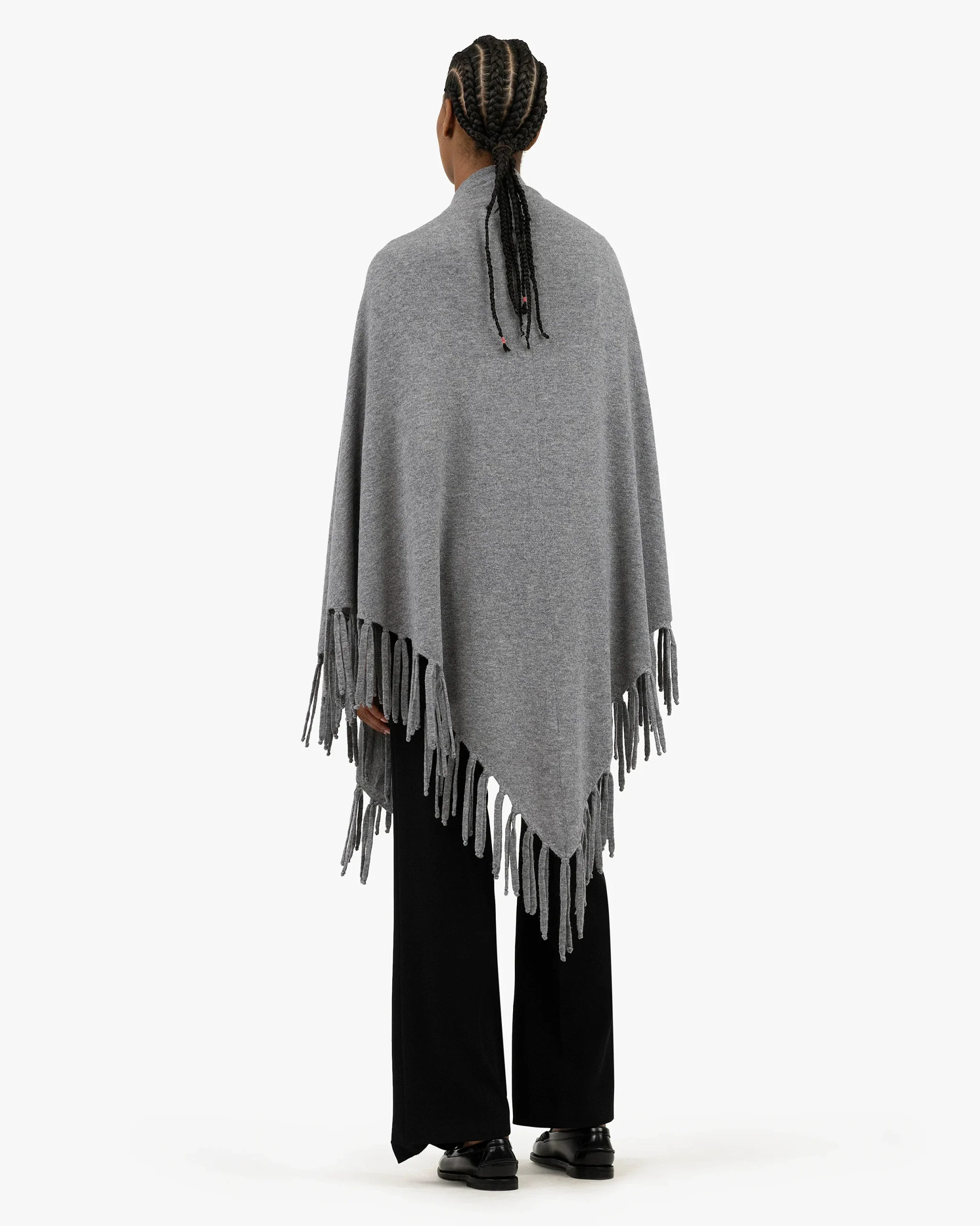 Fringed Wrap - Medium Grey – Image 4