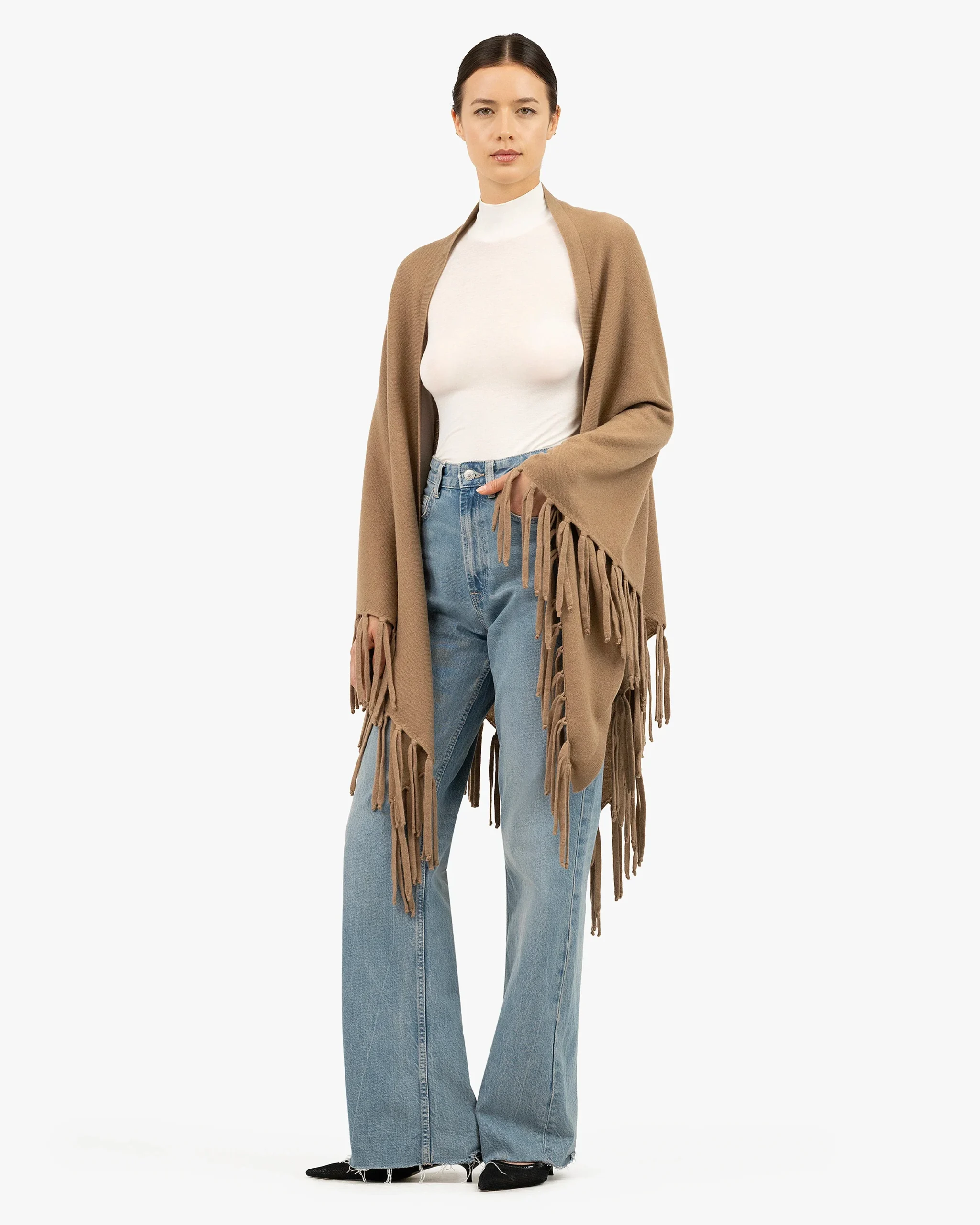 Fringed Wrap - Camel