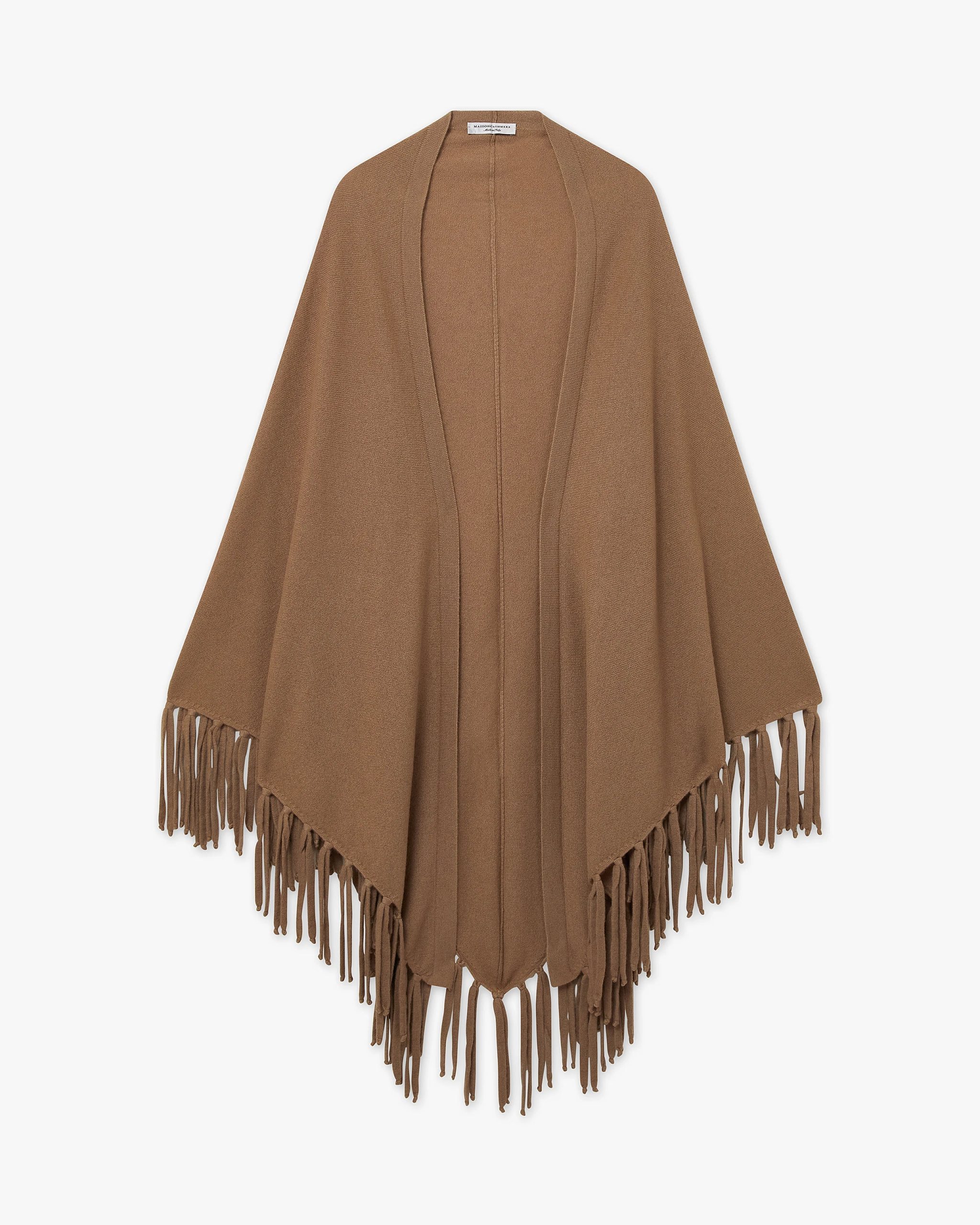 Fringed Wrap - Camel – Image 5