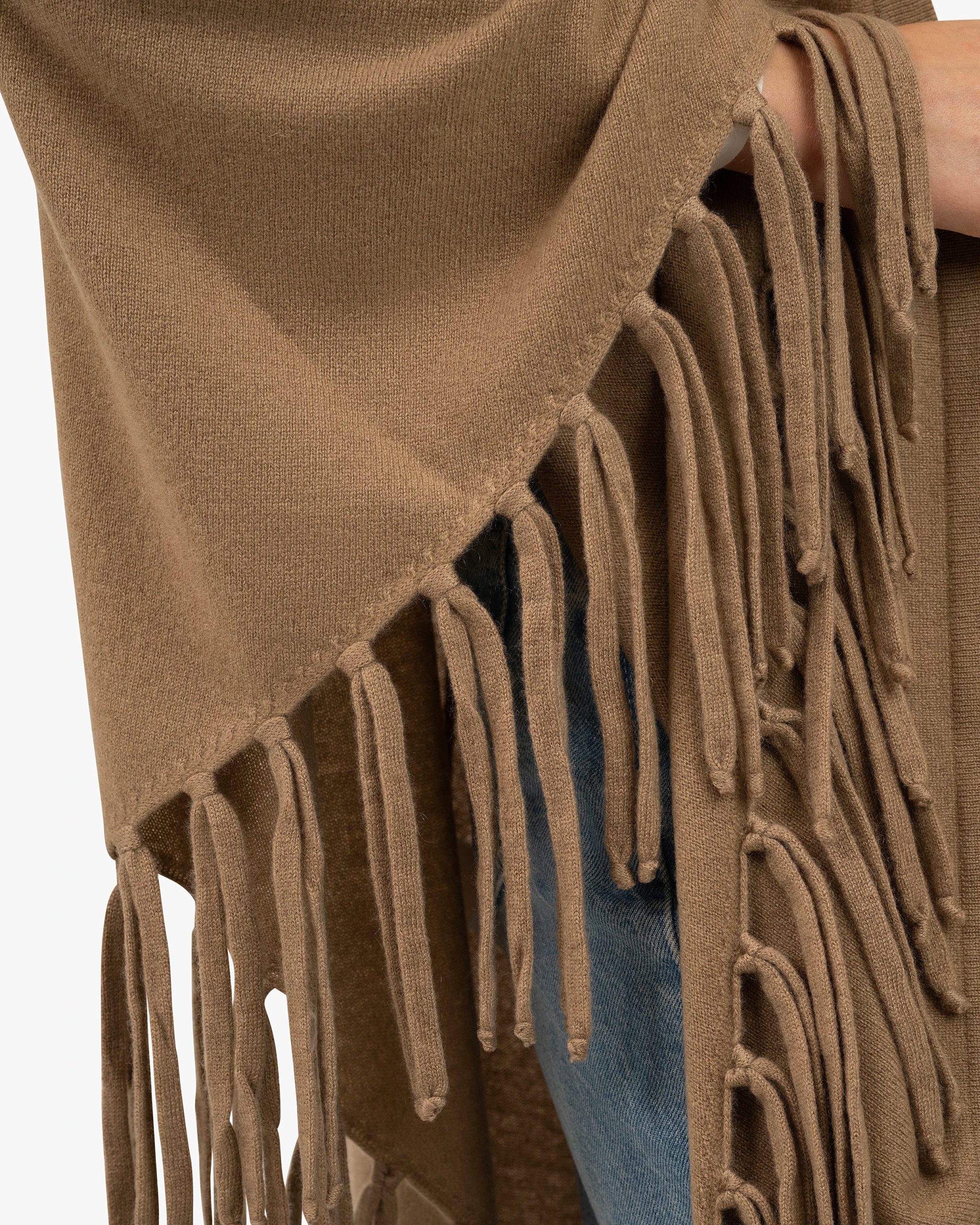 Fringed Wrap - Camel – Image 2