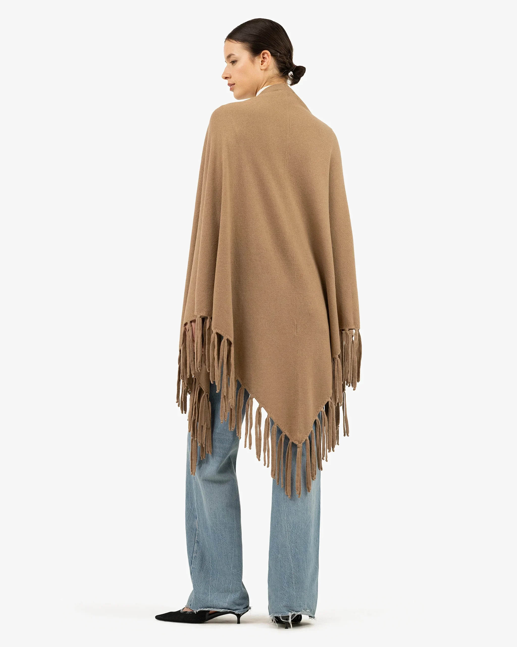 Fringed Wrap - Camel – Image 4
