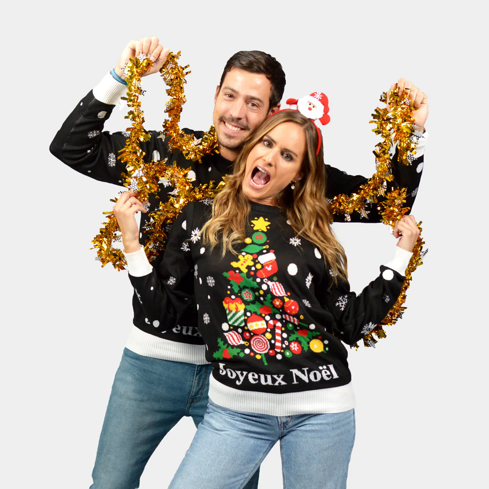 Pull de Noël pour Femme Noire Joyeux Noël – Image 4