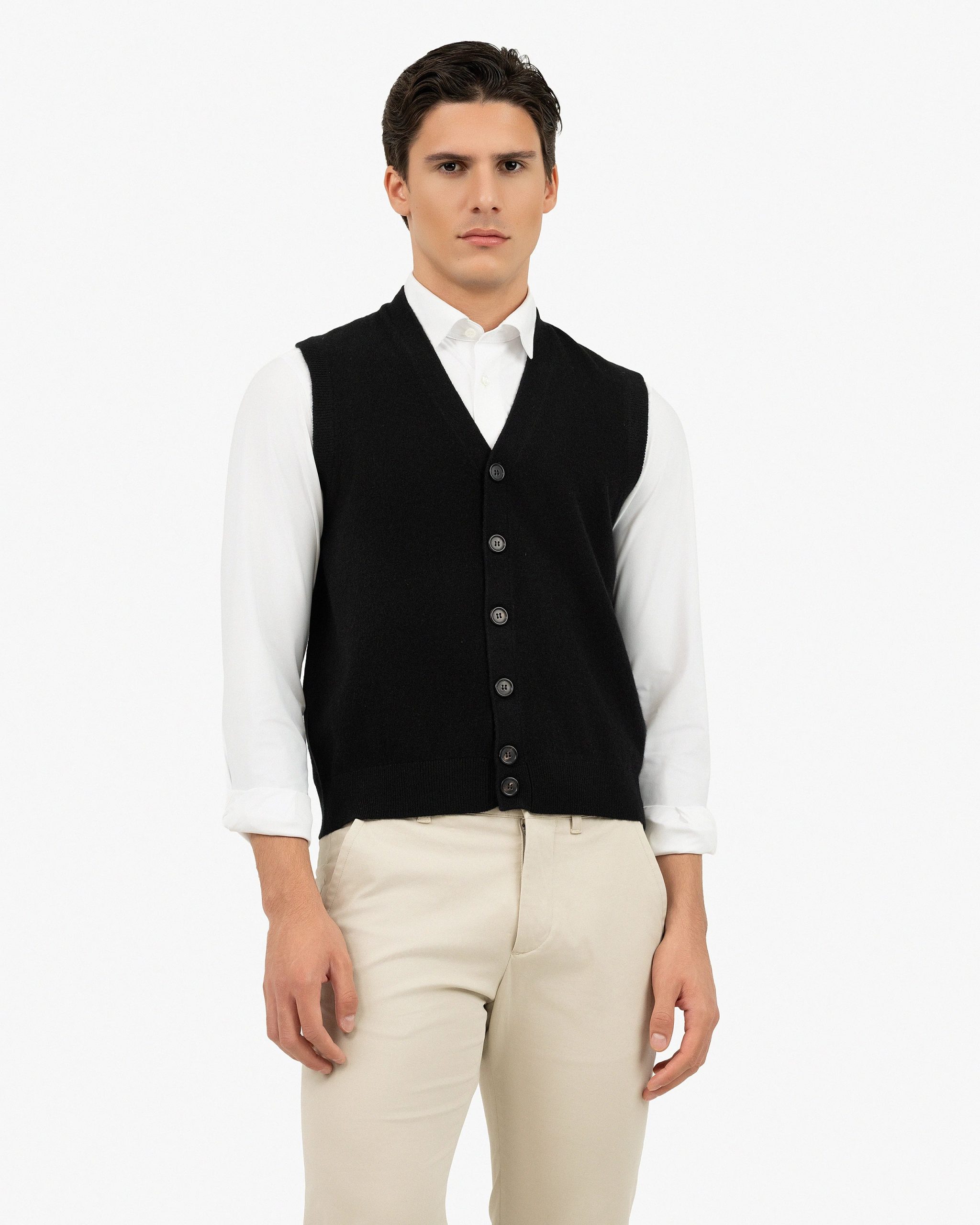 Men's Sevile Cardigan Vest - Black – Image 3