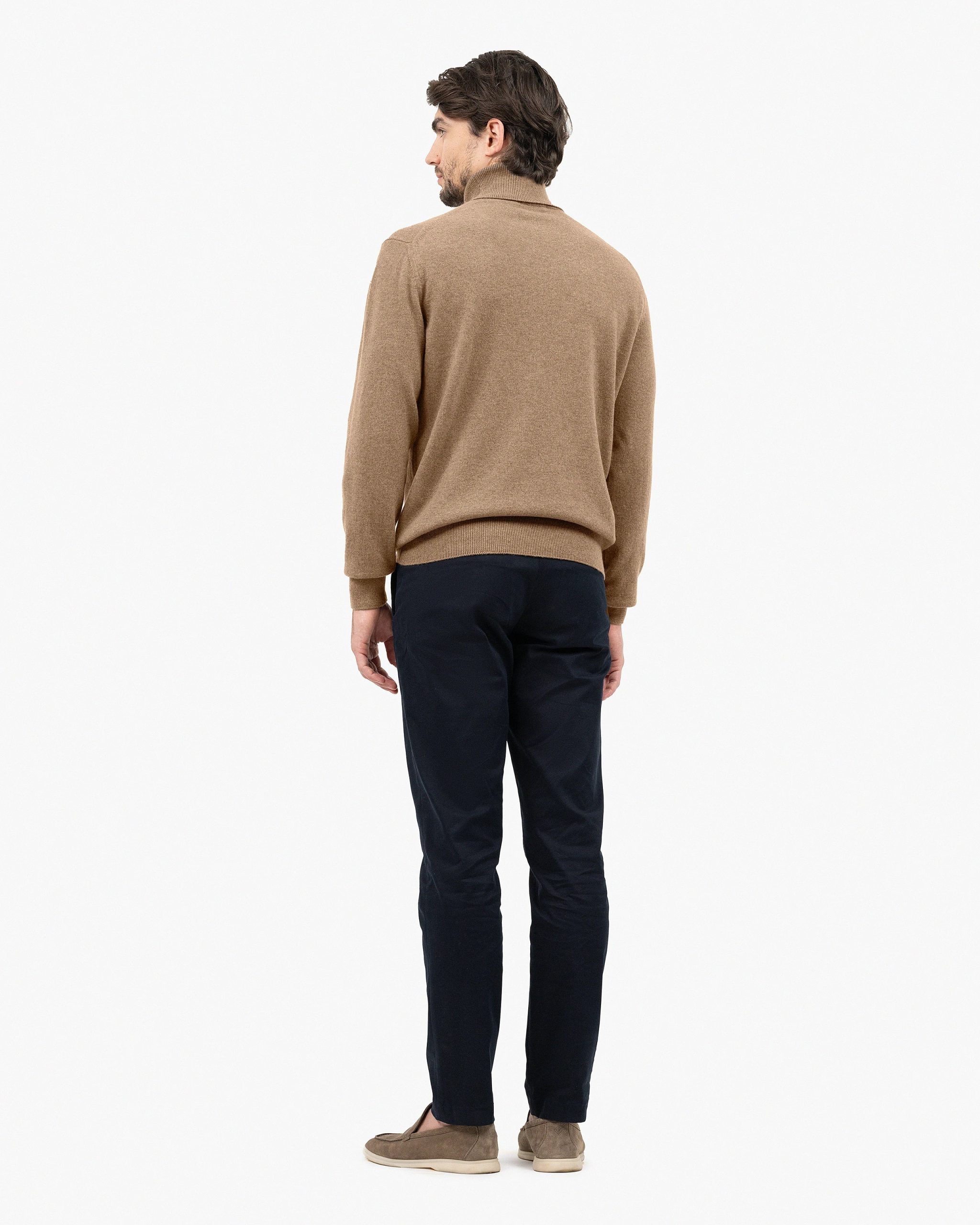Men's Classic Turtleneck Sweater - Light Brown – Image 4