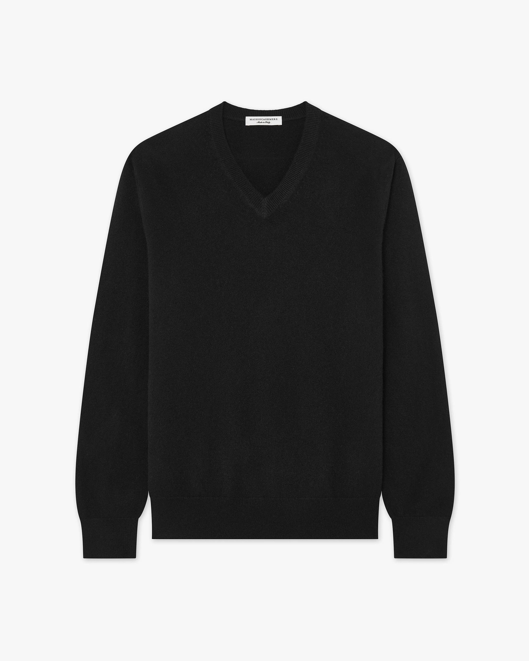 Men's Classic V-Neck Sweater - Black – Image 5