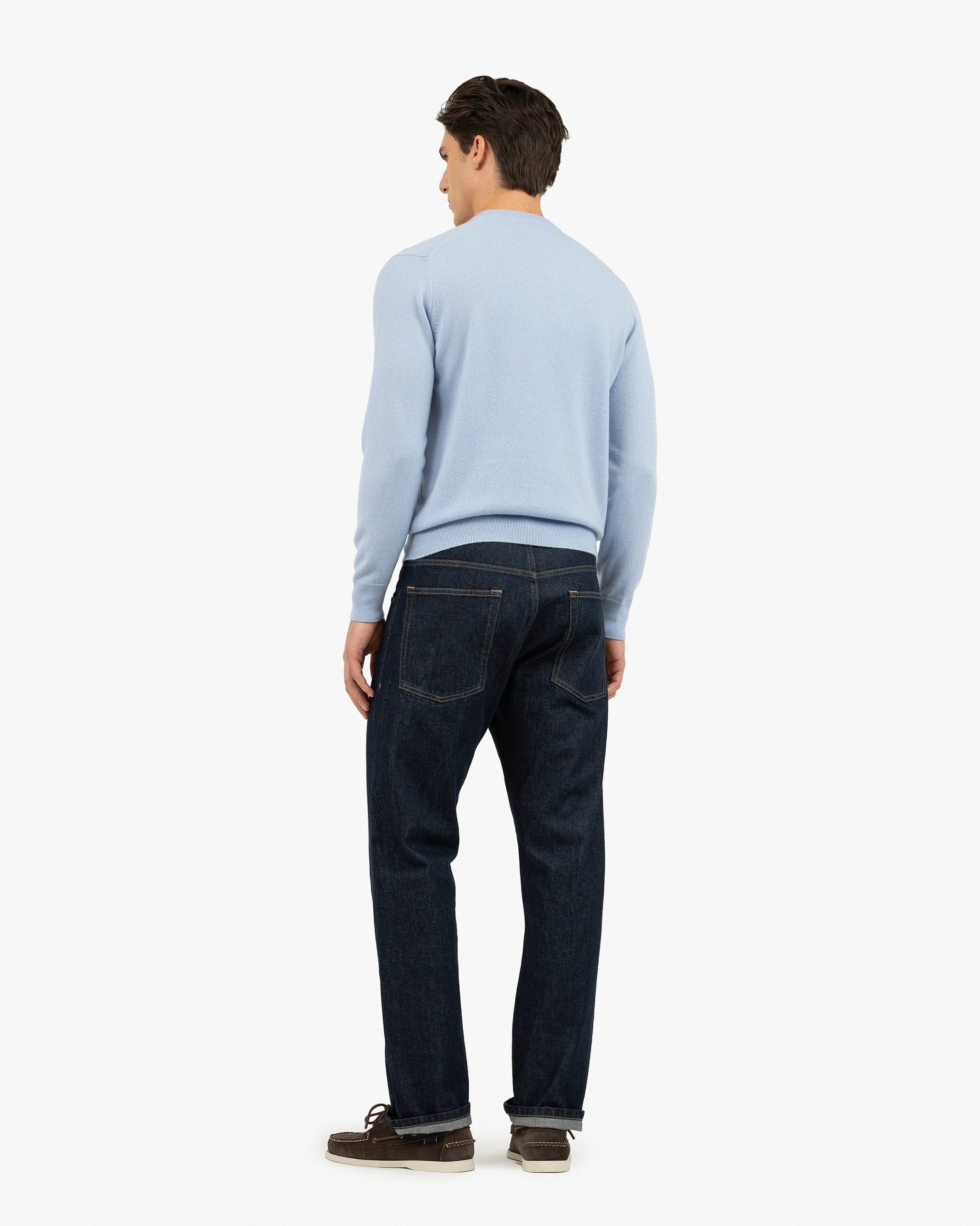 Men's Classic V-Neck Sweater - Light Blue – Image 4