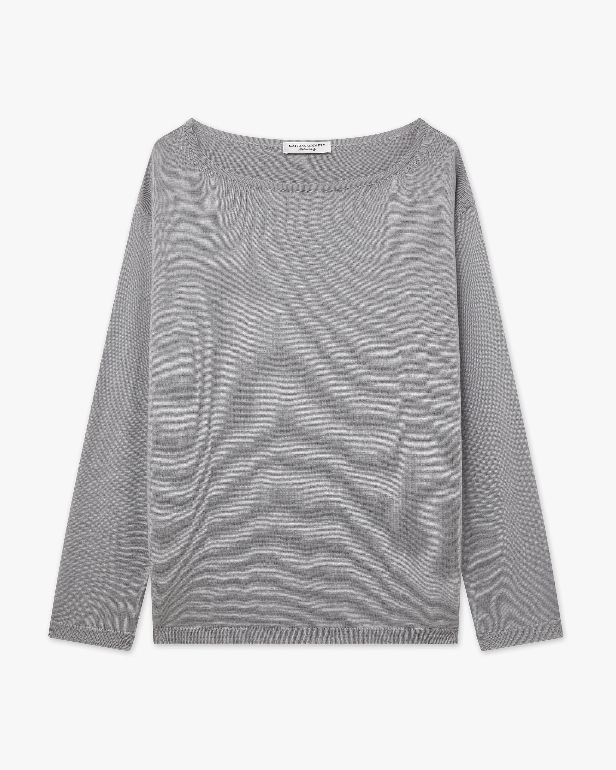 Oasi Boat Neck Sweater - Grey – Image 4
