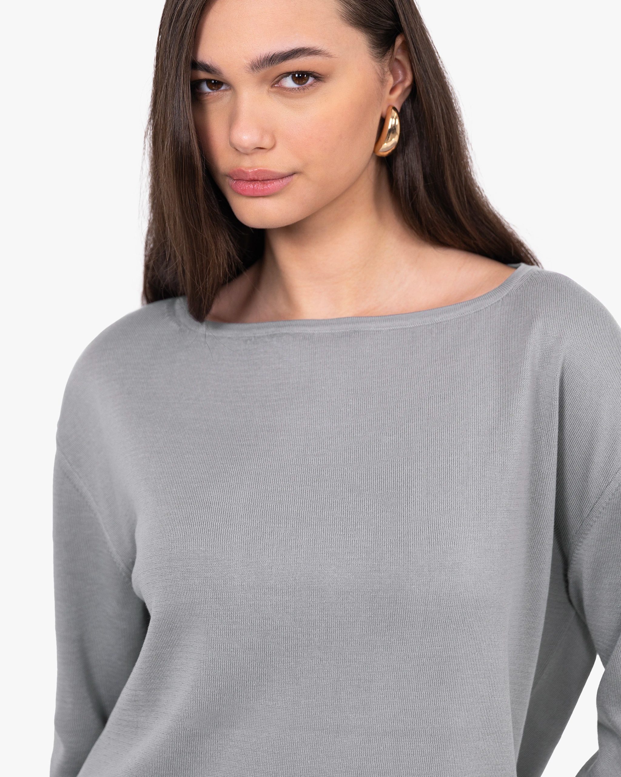 Oasi Boat Neck Sweater - Grey – Image 2