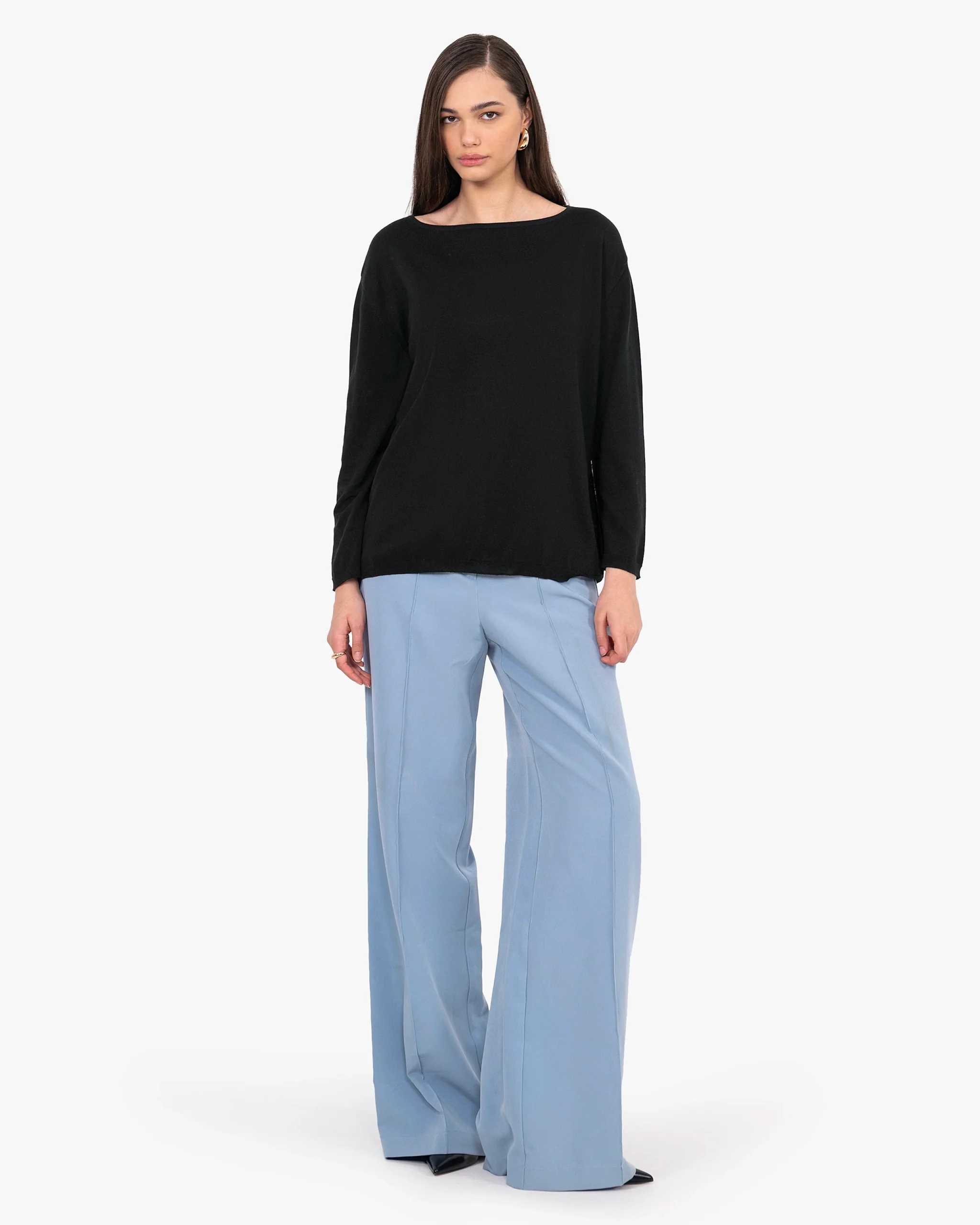 Oasi Boat Neck Sweater - Black