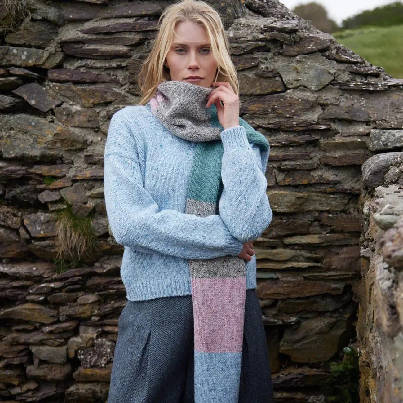 Echarpes patchwork 100% laine mérinos - FISHERMAN – Image 2