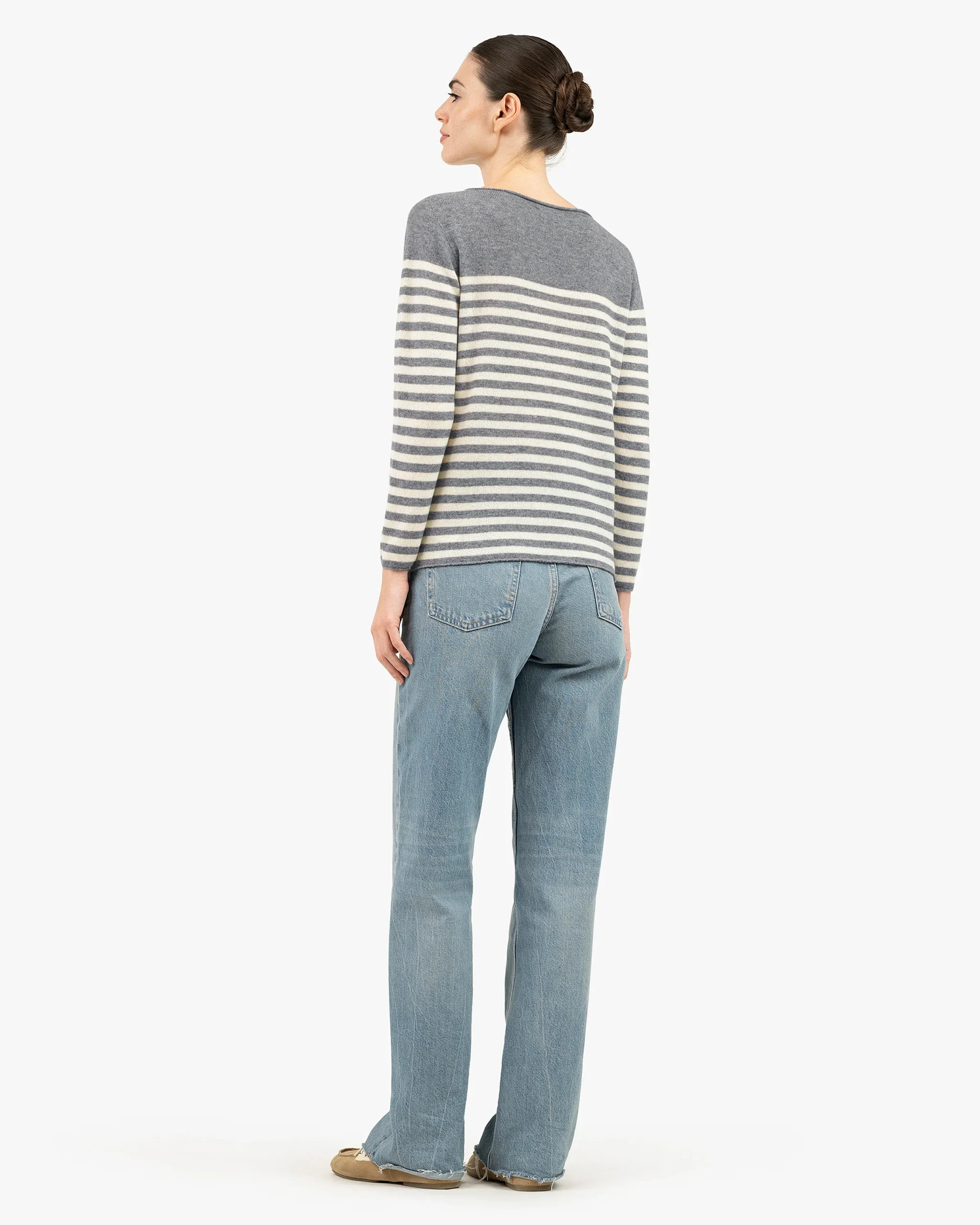 Piuma Boat Neck Sweater - Medium Grey – Image 4