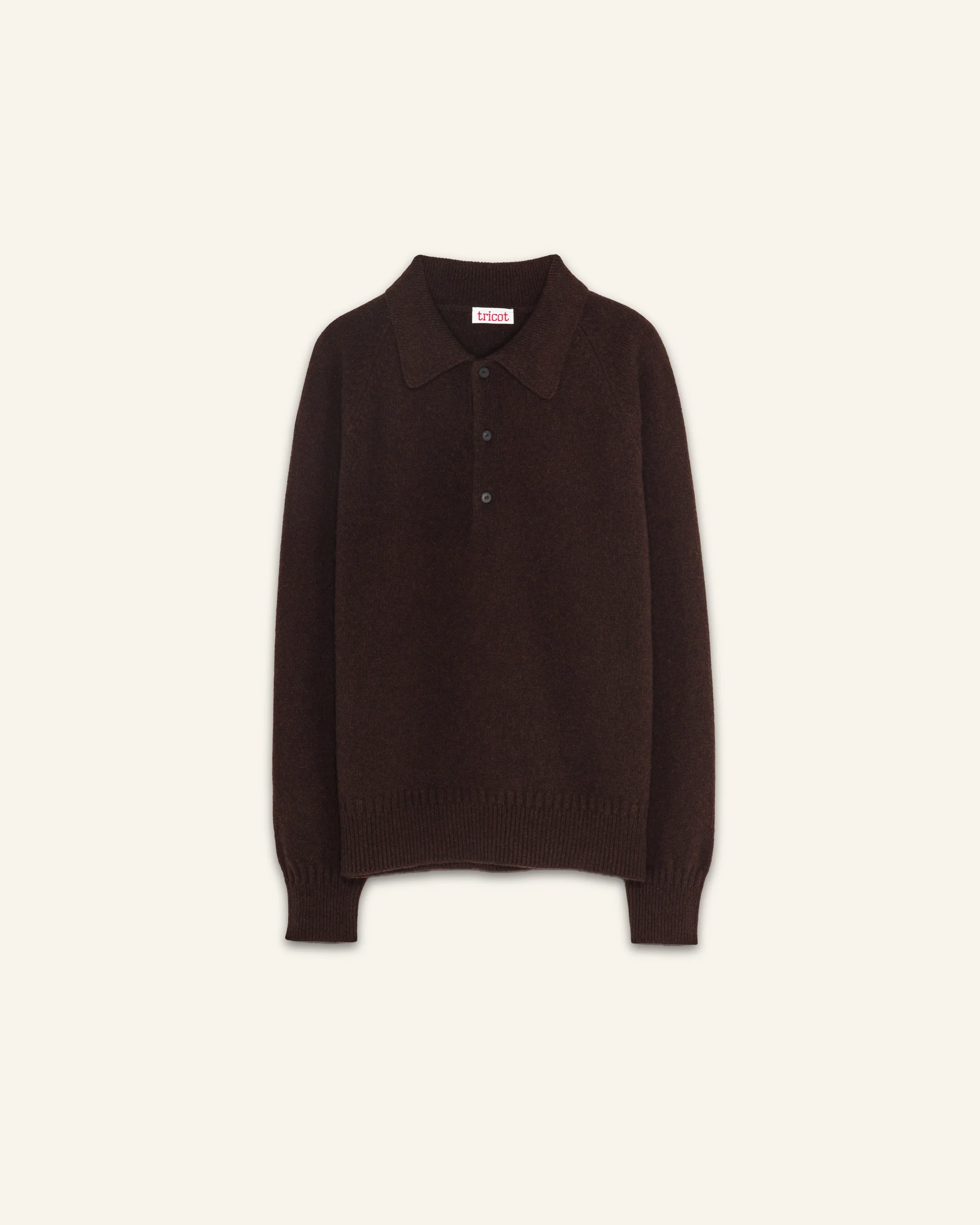 Men's Brown Cashmere Polo Shirt – Image 5