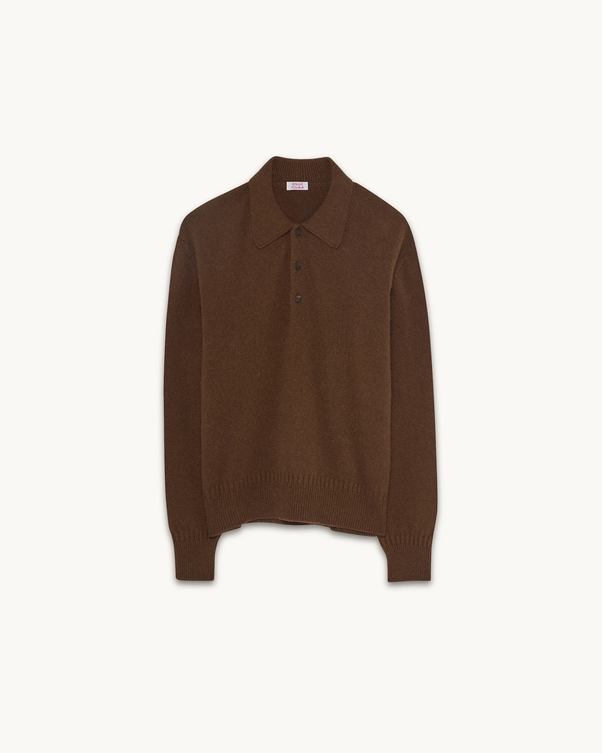 Brown Tricot x Sabah Men's Cashmere Polo Shirt – Image 4