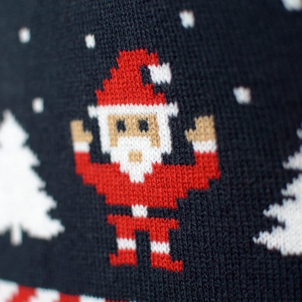 Pull de Noël Cardigan pour Couple Bleu avec Étoiles Polaires – Image 4