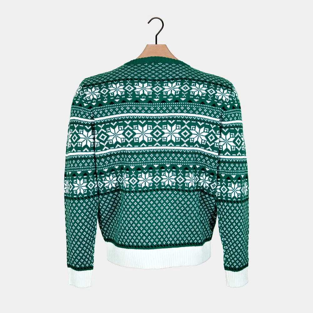 Pull de Noël Chic pour Couple Classique Vert et Blanc – Image 6