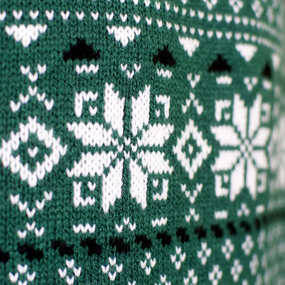 Pull de Noël Chic pour Couple Classique Vert et Blanc – Image 3