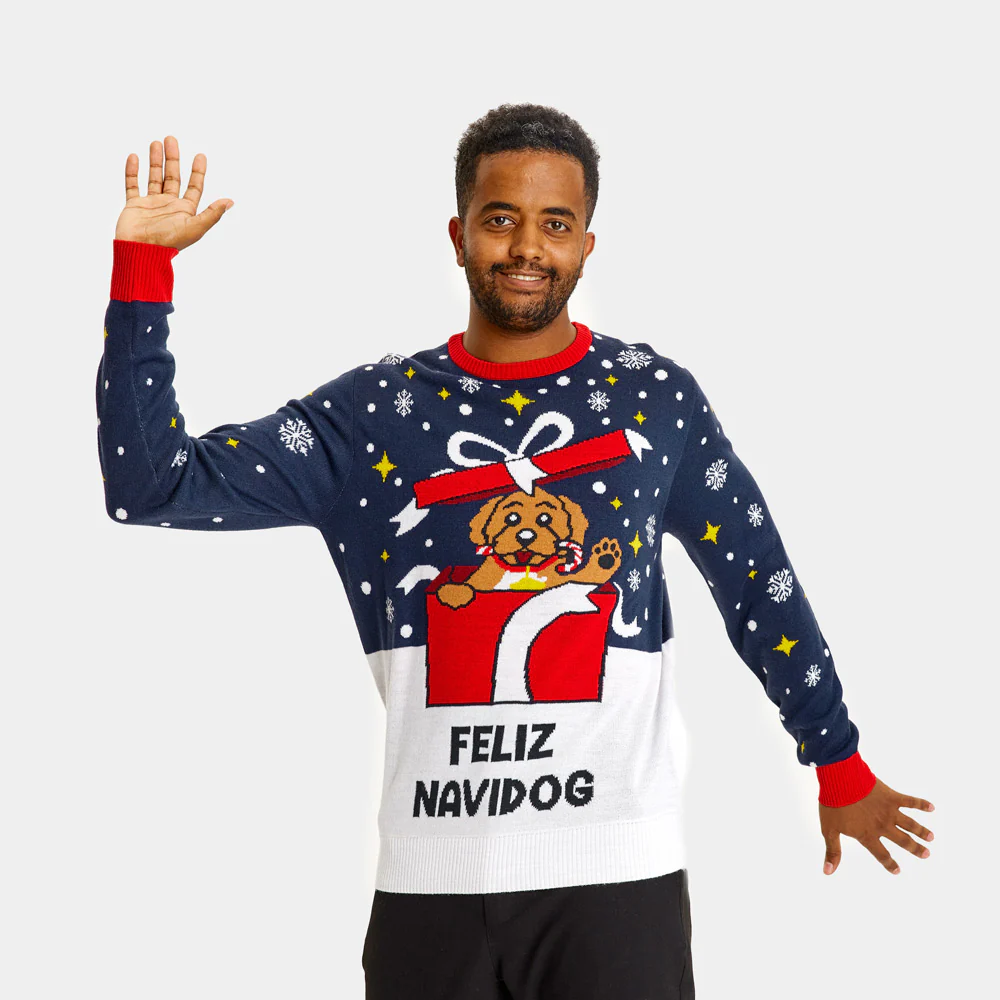 Pull de Noël pour Couple Feliz Navidog – Image 2