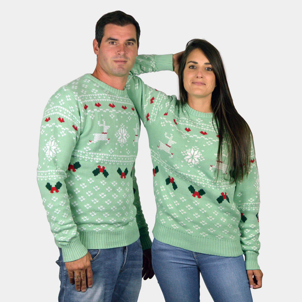 Pull de Noël pour Couple Vert Sweet Christmas – Image 2