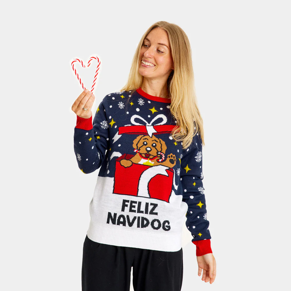 Pull de Noël pour Famille Feliz Navidog