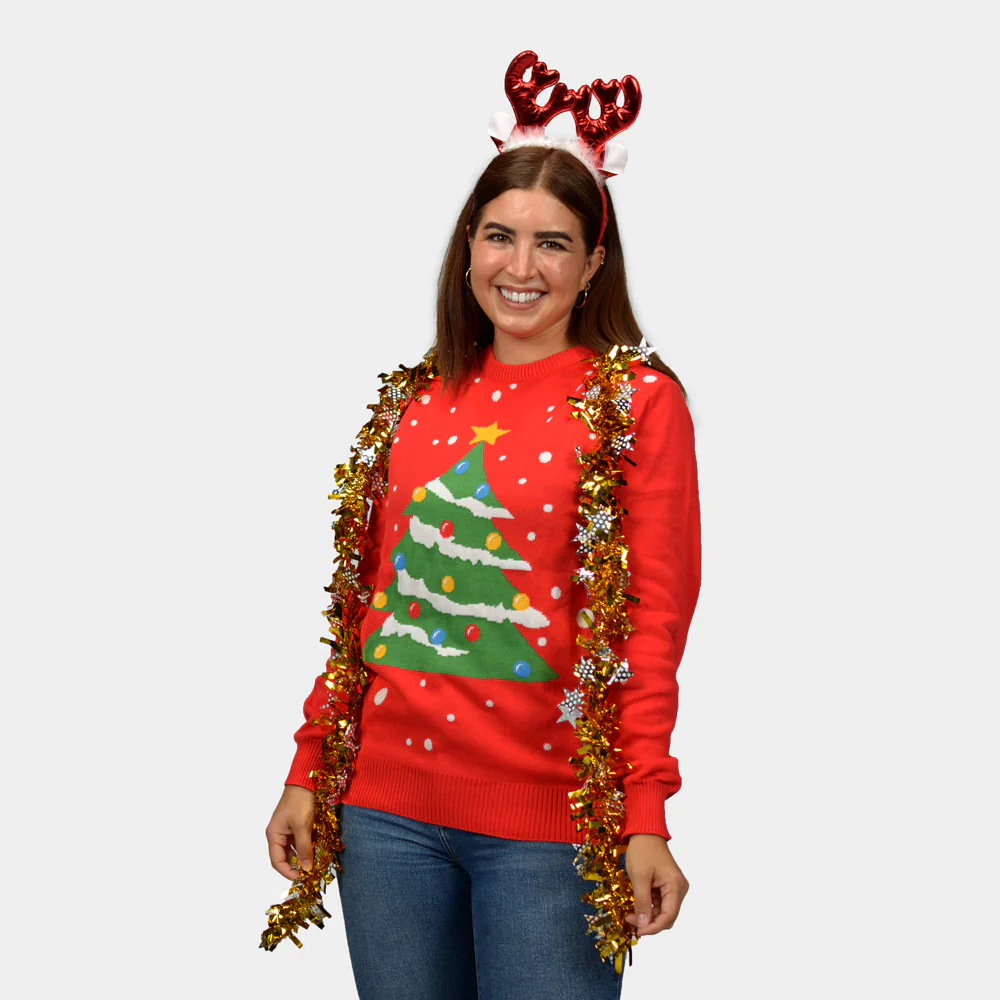 Pull de Noël pour Famille Rouge Sapin de Noël – Image 2