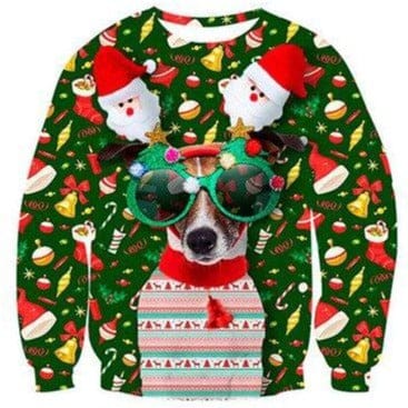 Pull Noel & Chien à Lunette – Image 2