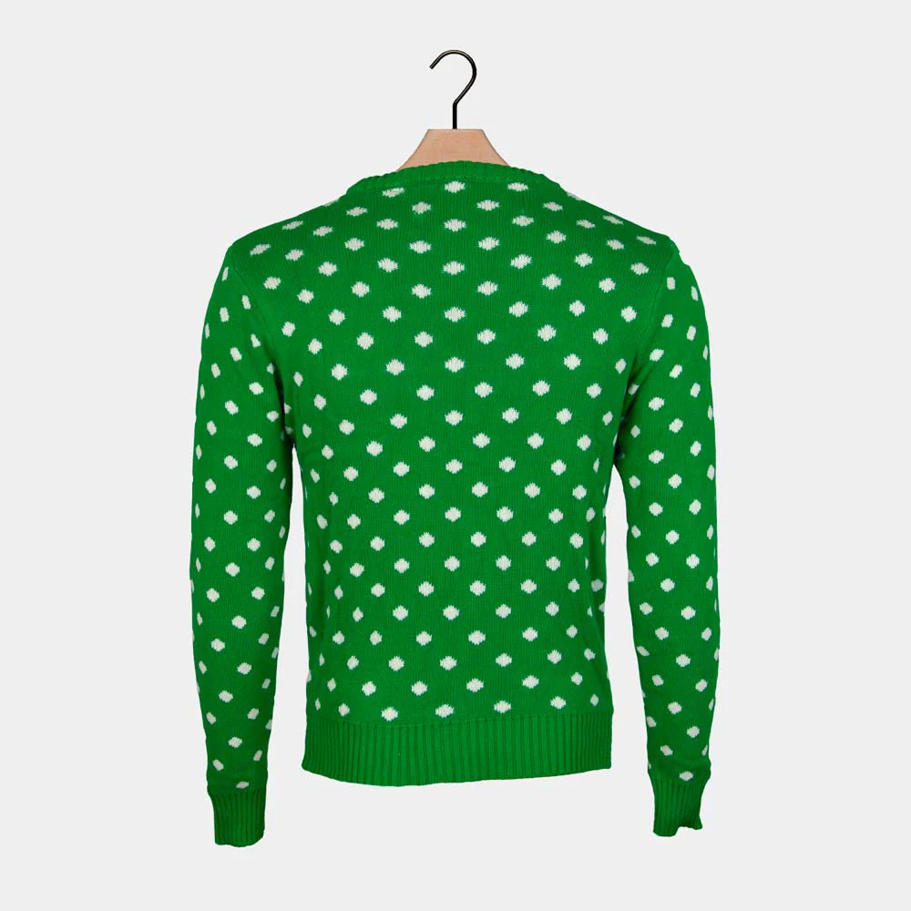 Pull de Noël pour Femme Vert Renne avec Bonnet de Noël 3D – Image 8