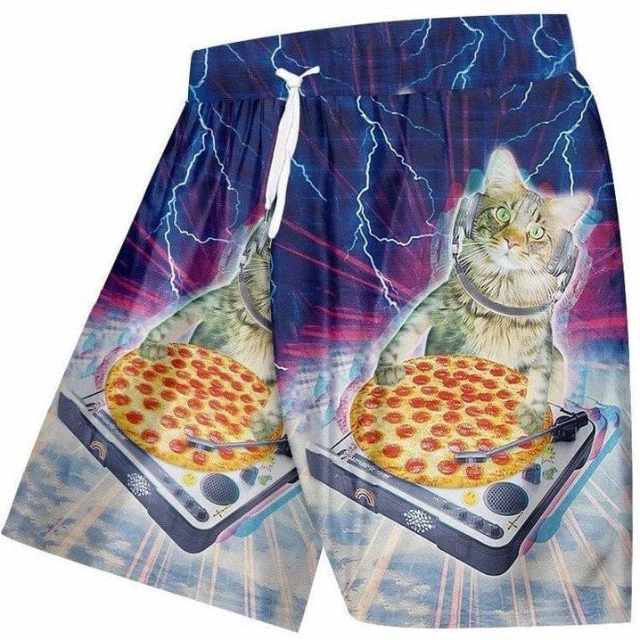 Short de Bain Chat DJ & Pizza – Image 2