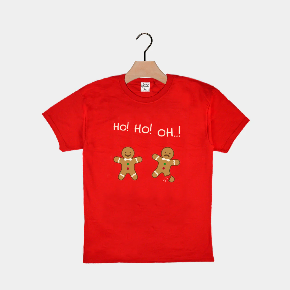 T-Shirt de Noël pour Enfants Rouge pain d'épices