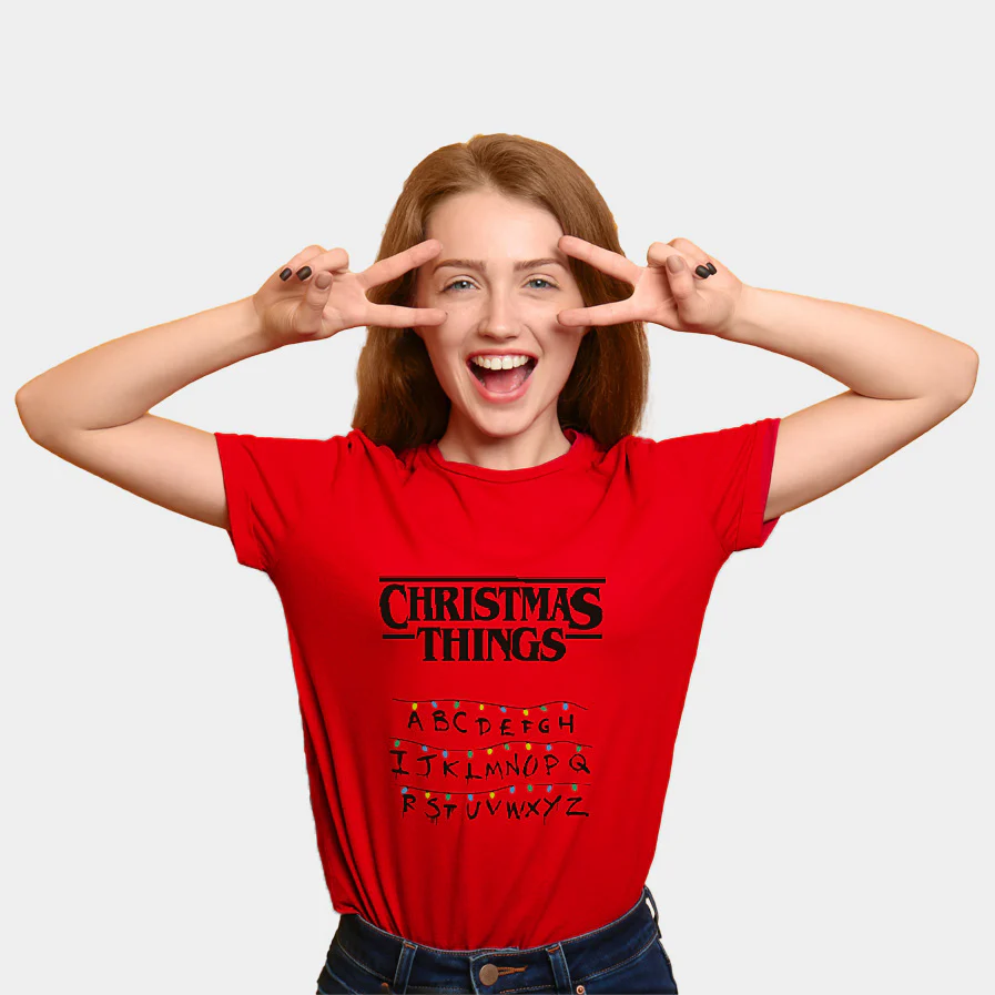 T-Shirt de Noël pour Homme et Femme Rouge Christmas Things – Image 2