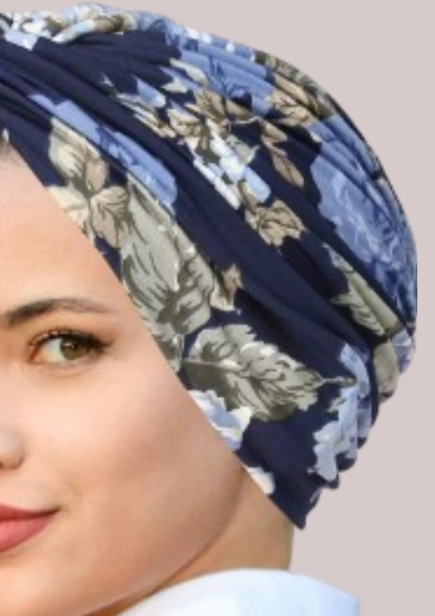 TURBAN FEMME CHIMIO - BLEU FLEURI – Image 2