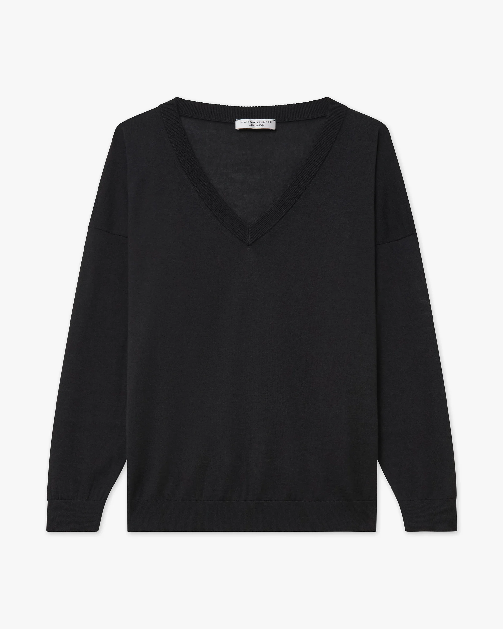 Women's Belvoir V-Neck Sweater - Black – Image 5